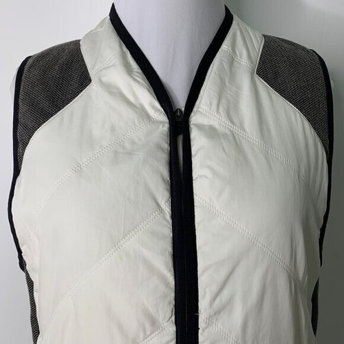 Prana Women's Breathe White Black Full Zip Vest Size Medium - Picture 2 of 14