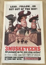 3 Musketeers 1999 candy bar Print Ad Nintendo advert promo illustration art 90s