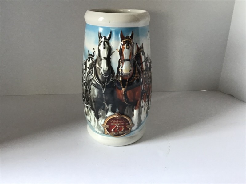 2008 Budweiser Holiday Stein - 75th Anniversary Clydesdales  Horses