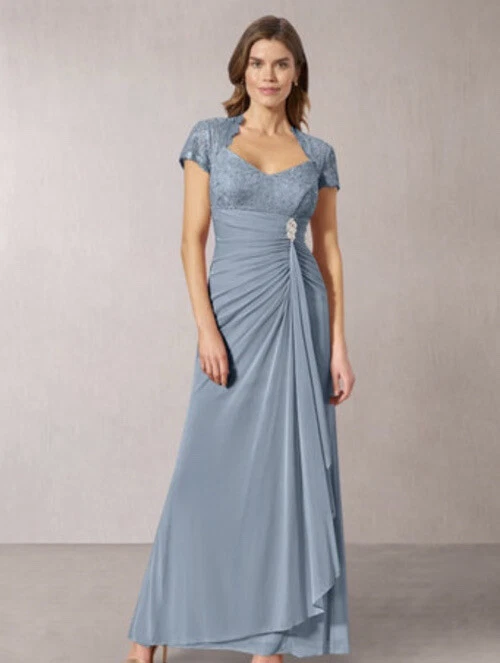Dusty blue mother shop of the bride dress