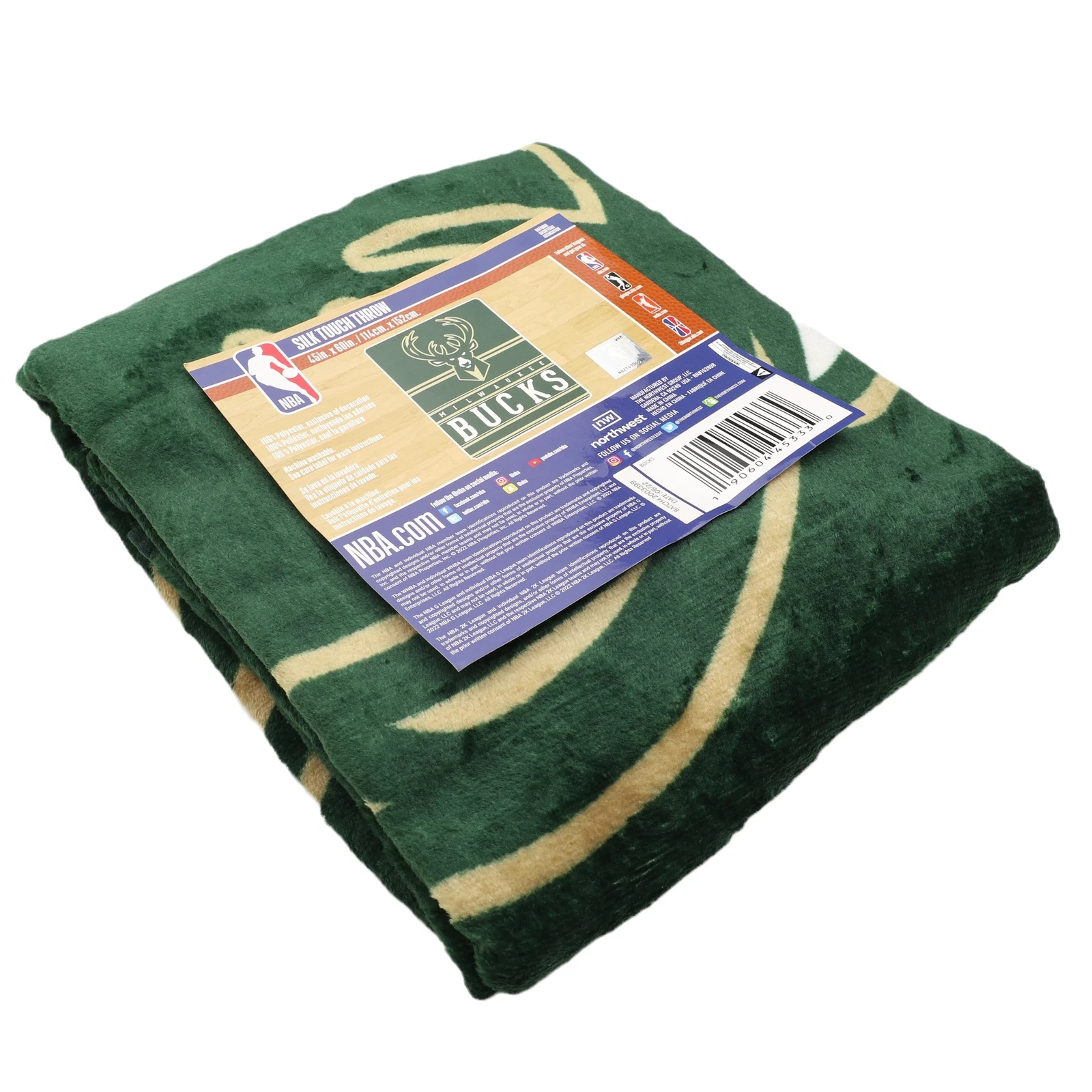 Northwest Milwaukee Bucks Dual Vision Silk Touch Throw Blanket, Christmas Gift