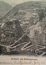 Gotthard Switzerland Antique Postcard 1907 Rare Batzberg Street Pass Mountain Ro
