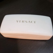 Versace Ivory Eyeglasses Protective Case Clam Shell cloth for cleaning glasses