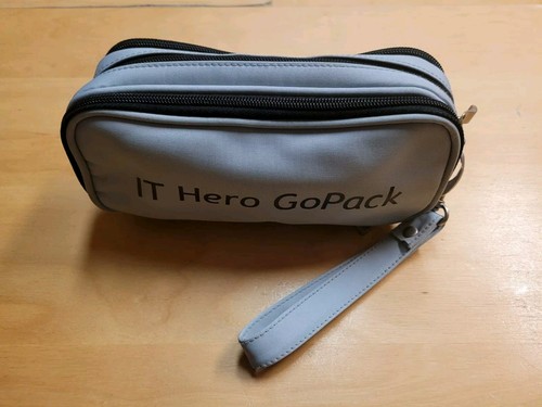 Microsoft Travel Grey Pouch Bag, IT Hero GoPack Logo, 3 Compartments, Ships Free - Picture 2 of 9