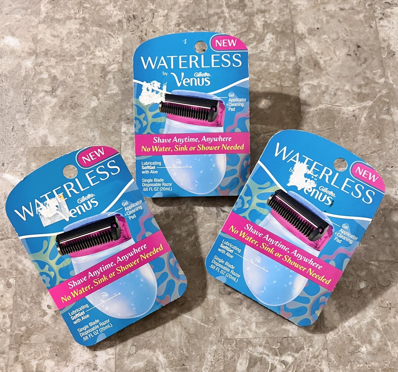 3 Gillette Venus Waterless Single Blade Disposable Razor, Discontinued NEW eBay