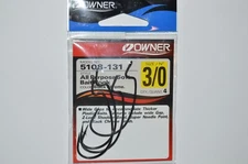owner all purpose soft bait wide gap hooks size 3/0  4 per pack   5108-131