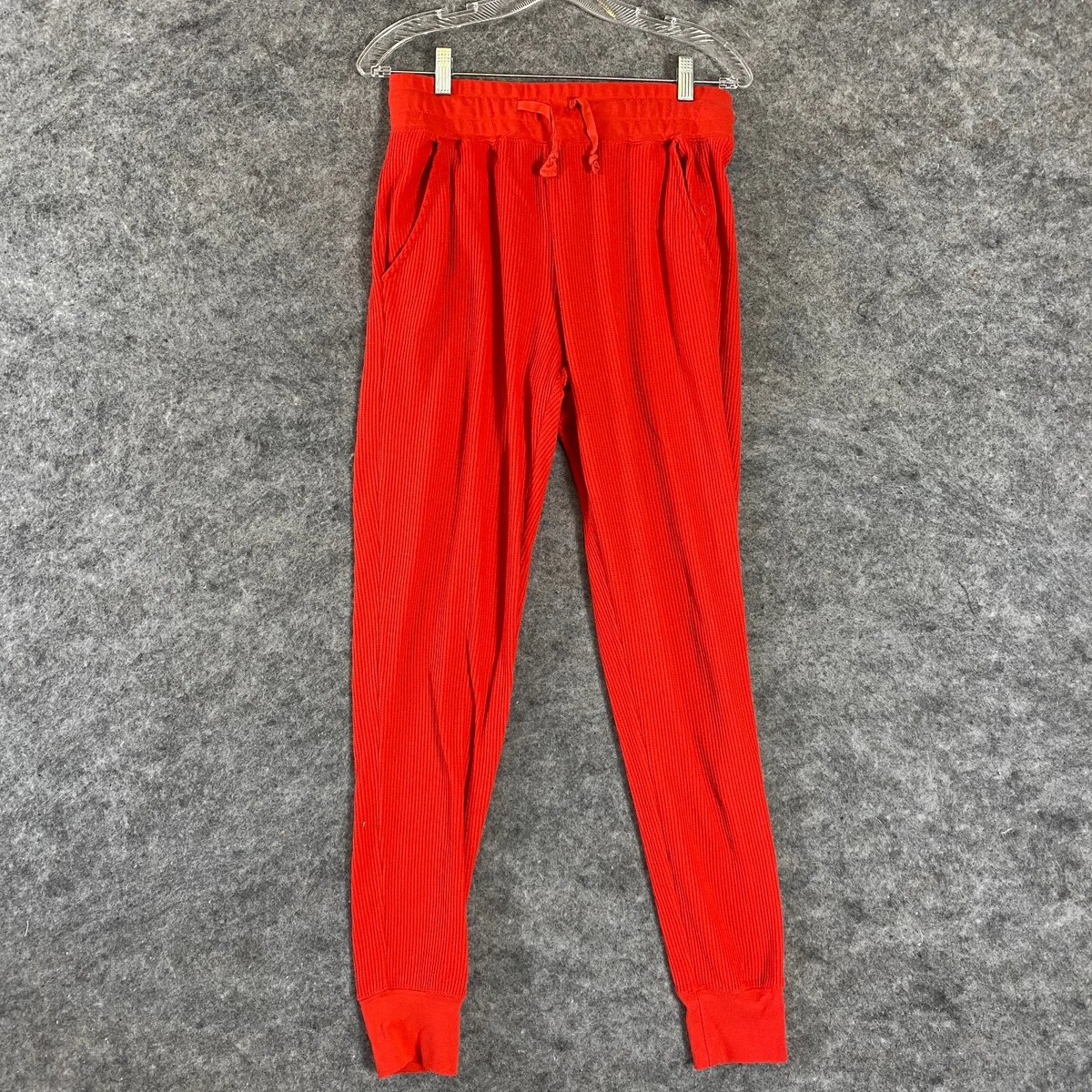 Zyia Active Don't Wake Me Ribbed Joggers Size Large Red Lounge