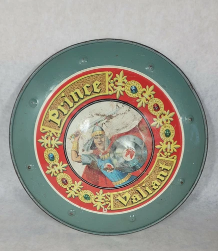 Vintage Prince Valiant Toy Sheild Tin Lithograph Mattel 12"