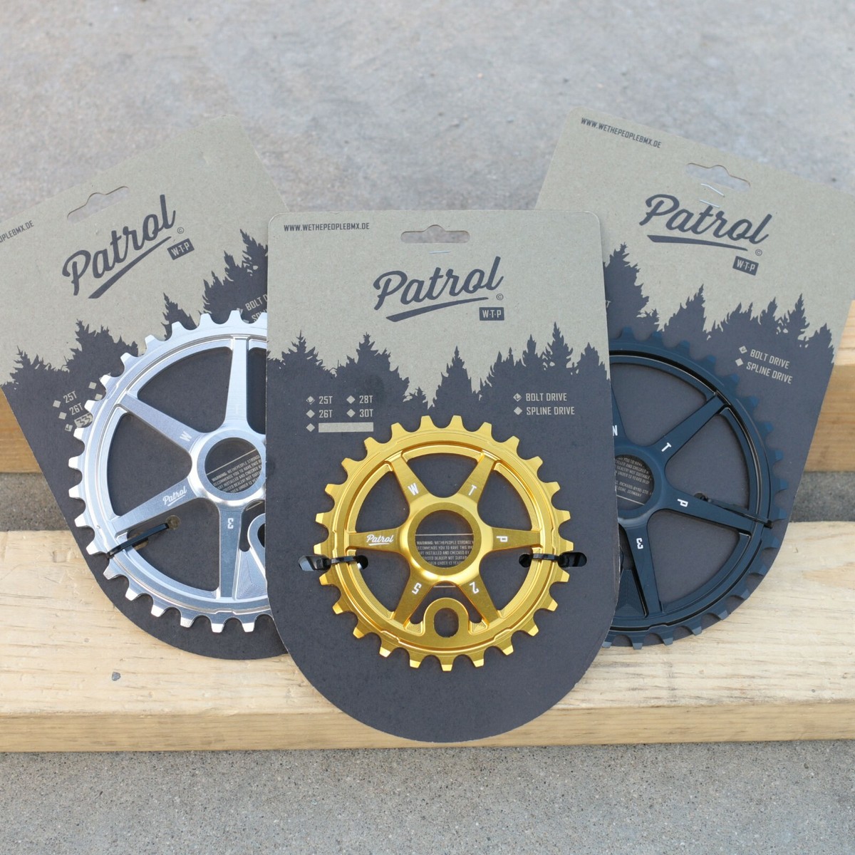 WE THE PEOPLE BMX BIKE PATROL BICYCLE SPROCKET BLACK GOLD POLISHED