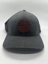 Branded Bills Red US Flag Hat Gray Flexfit Size S-M