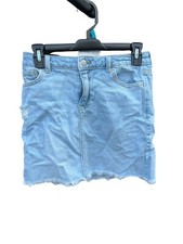 Cat And Jack Girls Denim Stretch Skirt Sz L 10/12 Blue