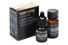 Prime-Dent Glass Ionomer Light Cured Universal Restorative Cement Kit A2 USA FDA