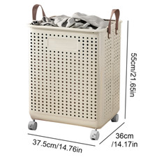 Large Capacity Folding Laundry Basket Laundry Hamper with Wheels Easy Transport