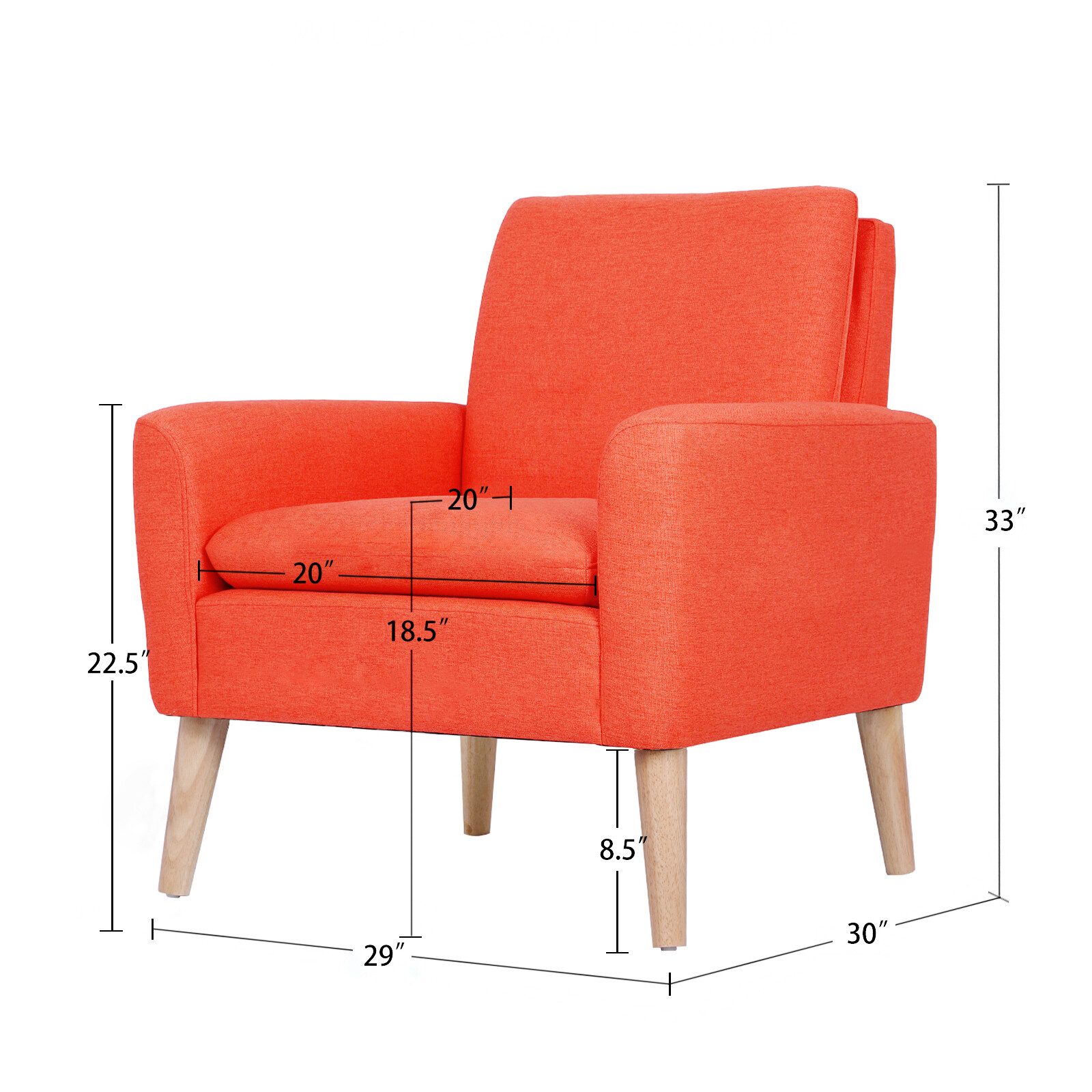 Arm Chair Accent Single Sofa Linen Fabric Upholstered Living Room