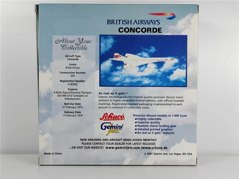 (On Sale)1:400 Gemini Jets British Airways Concord G-BOAC Diecast Aircraft Model - Image 3 of 4