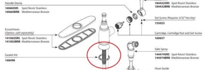 NEW MOEN Faucet Spot Resist Stainless Gasket Kit part number