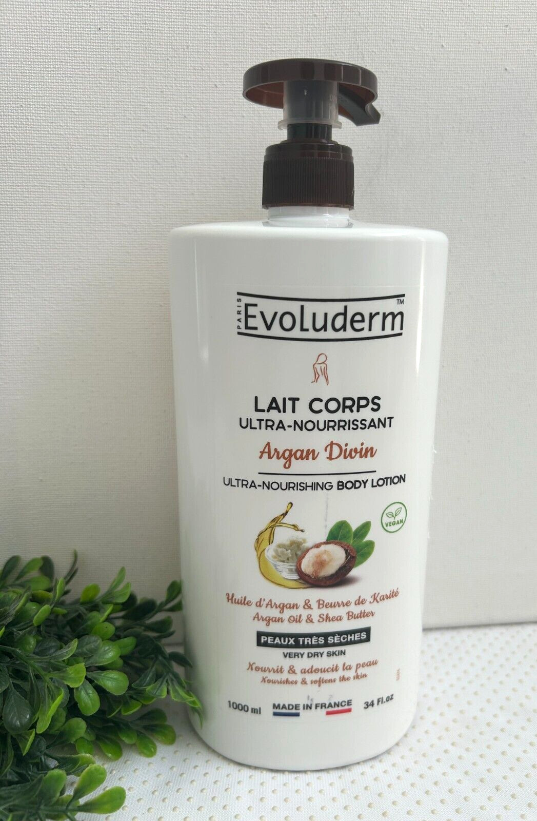 Evoluderm Argan & Shea Ultra Nourishing Body Lotion 34 Fl Oz/1000ML