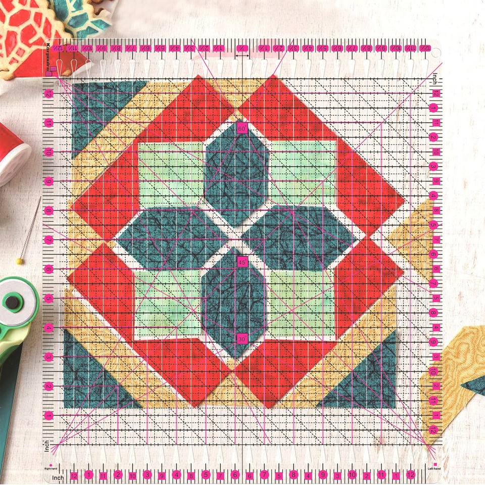 Quilting Ruler 12.5 * 12.5" Slotted Rulers for Quilting and Sewing