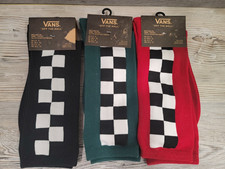Vans off the wall lot of three pairs of socks. Checkered green, red, black NEW