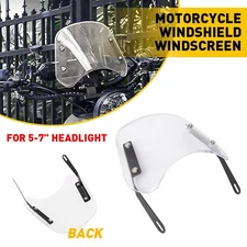 Motorcycle Headlight Windshield Windscreen For 5-7'' Round Headlight