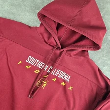 USC Trojans Hoodie Adult Medium Red J America NCAA Football Kangaroo Pockets