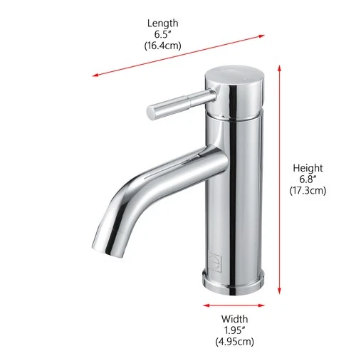 Elegant Lighting FAV-1006 Victor 1.5 GPM 1 Hole Bathroom Faucet - Chrome - Picture 4 of 12