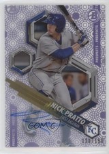 2018 Bowman High Tek Prospects Purple Rainbow Diffractor Nick Pratto Auto 1p5
