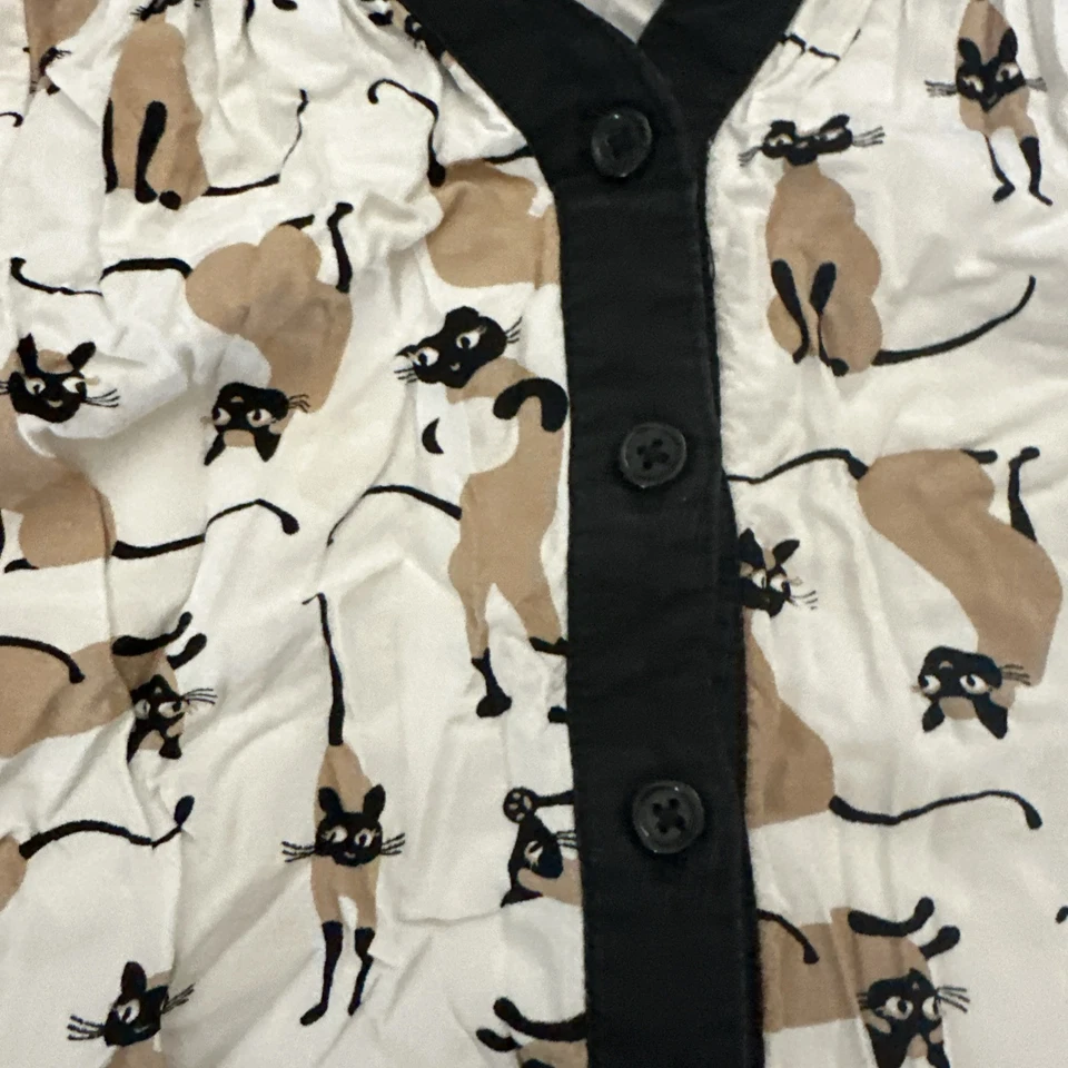 Camisa blanca Gymboree talla 5 Purrfectly Fabulous con botones para gatito gato siamés Foto 2 de 4