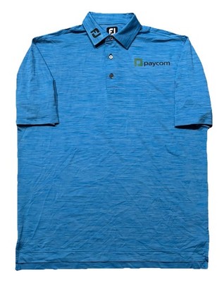 Foot Joy Tournament Polo Golf Shirt W/ Sponsors. Mens L. Blue. Paycom.