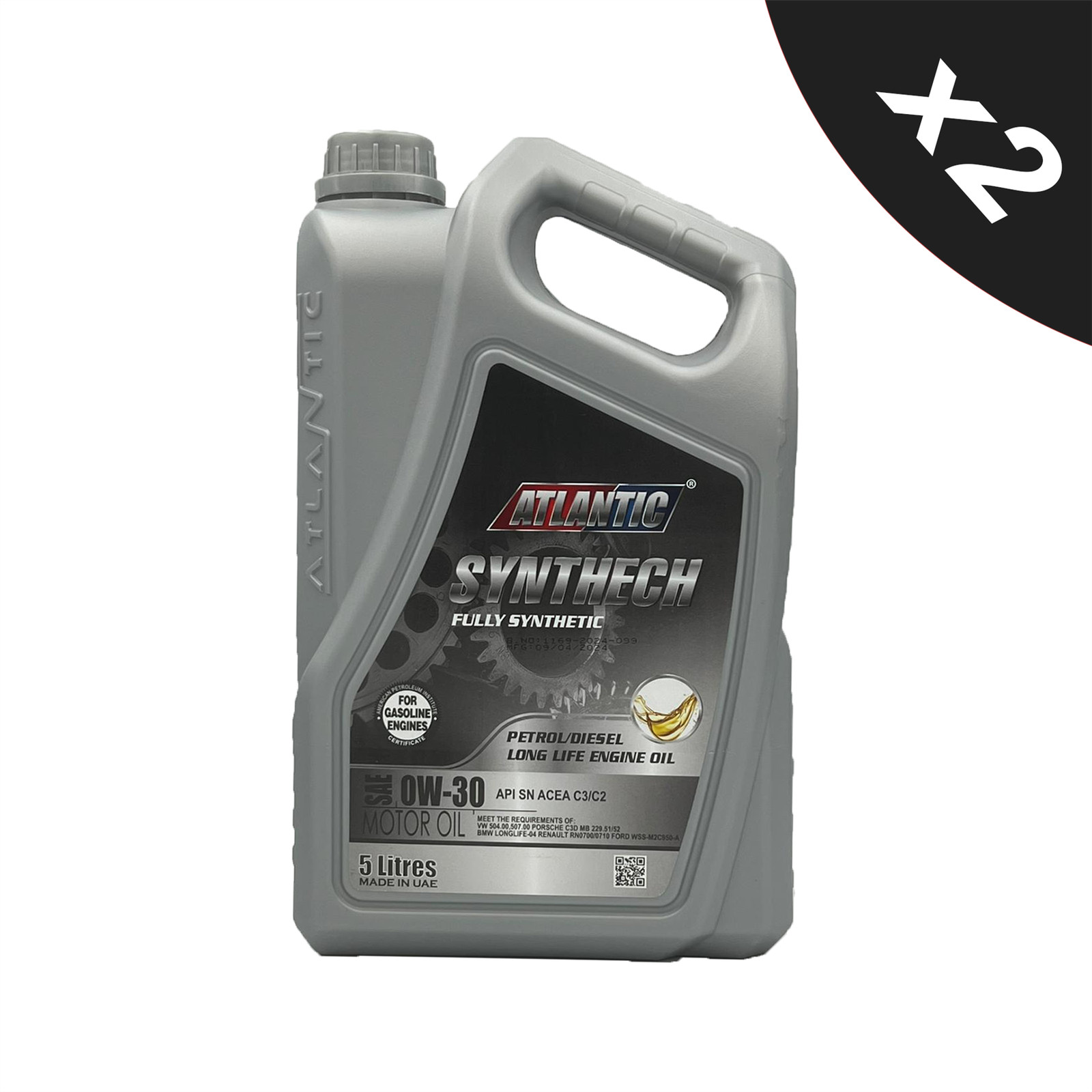Atlantic 0W-30 Fully Synthetic Engine Oil API SN, ACEA C2,C3 VW 504/507 2x5L