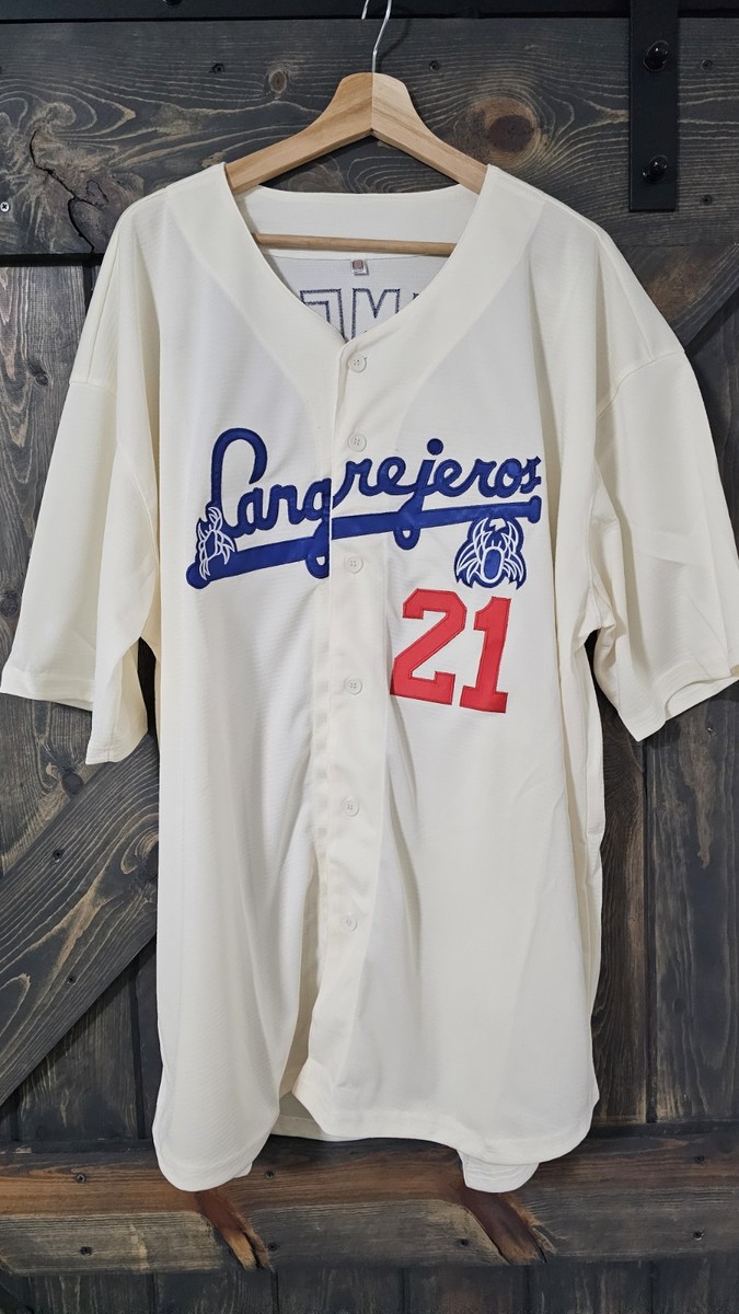 Men's SANTURCe CRABBERs PUERTO RiCO #21 Roberto Clemente Grey Baseball Jerseys - View #5