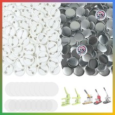 1 Inch 25mm Button Maker Parts 200 Sets Blank Badge Supplies With Paper