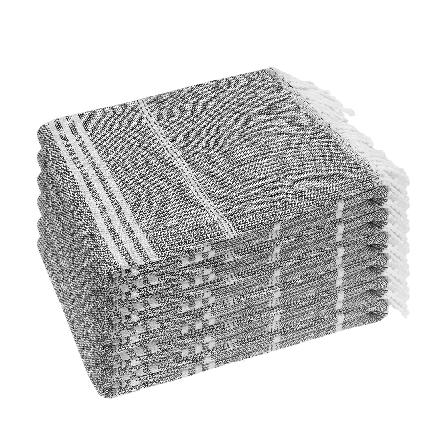 Beach Towel 6 Pack Towels 36x71 Oversized Sand Free Turkish Quick Dry Bath Grey