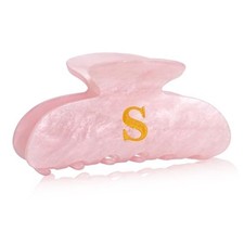 Initial Cute Hair Clips - Pink Letter Elegant Hair Claw Clips, Glitter Pink-S
