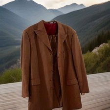 Vinci Men's Brown Pinstripe 2-Piece Suit Notch Lapel Size 40 Regular