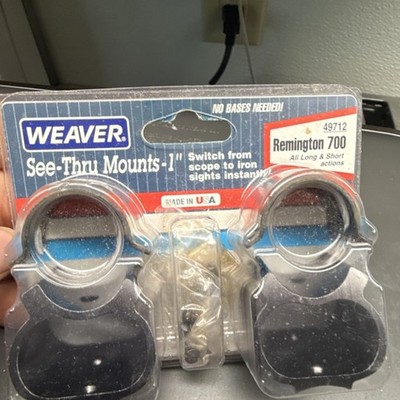 Weaver 49712 See-Thru 1in Scope Rings Mount Set for Remington 700