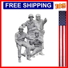 Kit de modelo de figura de resina fundida a presión escala 1/35 Segunda Guerra Mundial EE. UU. Tanque Crew Set 4 figuras Un...
