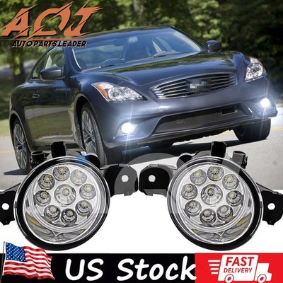 Pair White Bumper LED Fogs Driving Lamps For INFINITI G37 2010-2011