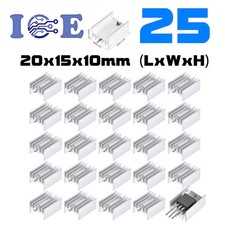 25pcs TO-220 Silver Aluminum Heat Sink Heatsink Transistor Radiator with needle