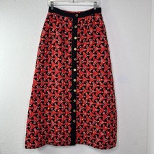 Herman Geist Quilted Embroidered Maxi Skirt Size 13/14 Vintage see measurements