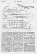 BARROW IN FURNESS The Barrow Hematite Iron & Steel Works Antique Print 1874