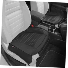 Motor Trend Seat Covers for Cars Trucks SUV, Faux Leather 2 Black Front Seats