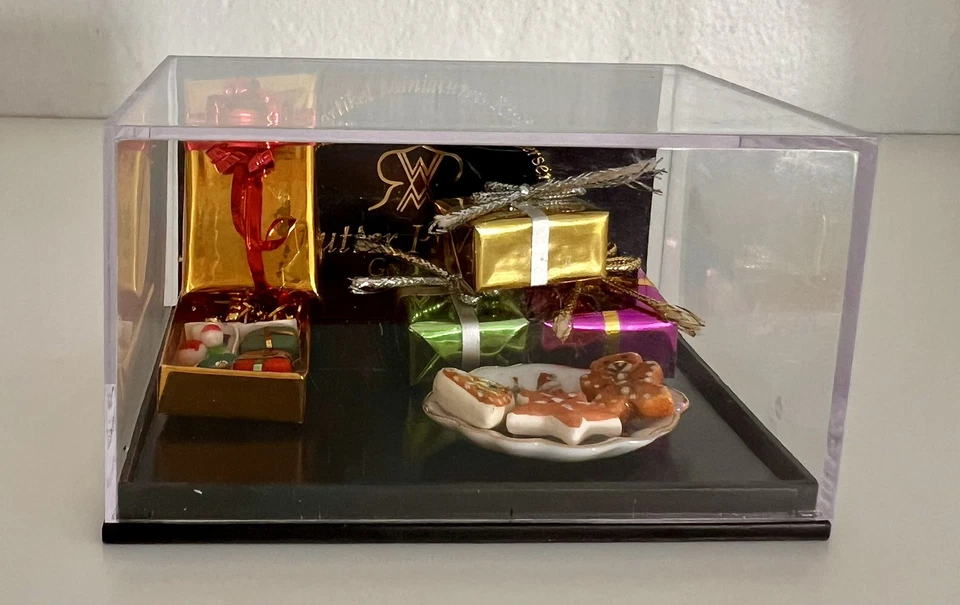 Casa de bonecas miniatura reutter porcelana Alemanha Natal biscoito e presente 1:12 novo - Imagem 3 de 4