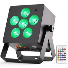 6LED RGBWA+UV Stage Par Light Battery Uplight Wireless DMX Wash DJ Par Lighting