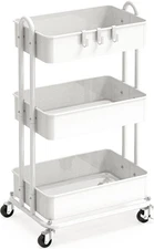 Simple Houseware 3-Tier Heavy Duty Metal Utility Rolling Cart