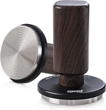 Bincoo 58mm Espresso Tamper, Calibrated Spring, Dark Wood Grain Handle