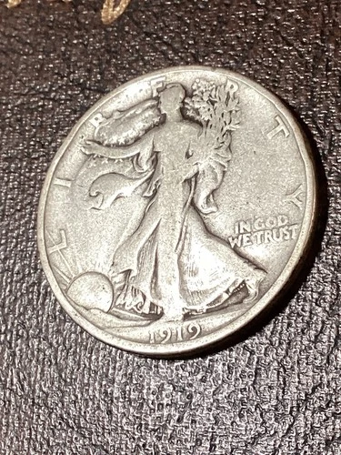1919-D Walking Liberty Fine Half Dollar Key Date! See Listings For Walkers!