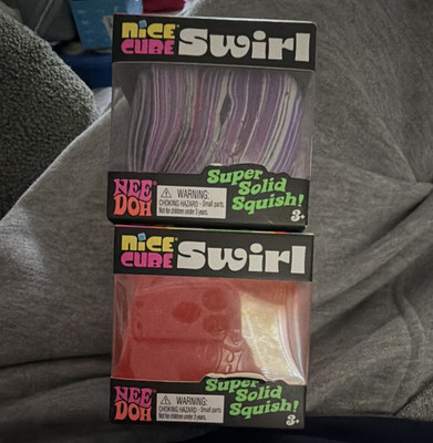 Nee Doh Nice Cube Swirl Super Solid Squish. LOT OF 2