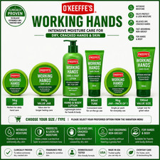 O'Keeffe's Working Hands  Cream Dry Cracked Skin Body Jar  Value Tube Lotion New