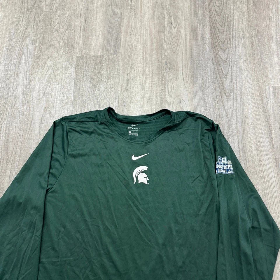  Nike Michigan State Spartans Camisa a Rayas Tazón Para Hombre 2XL XXL Verde NCAA MSU Foto 2 de 4